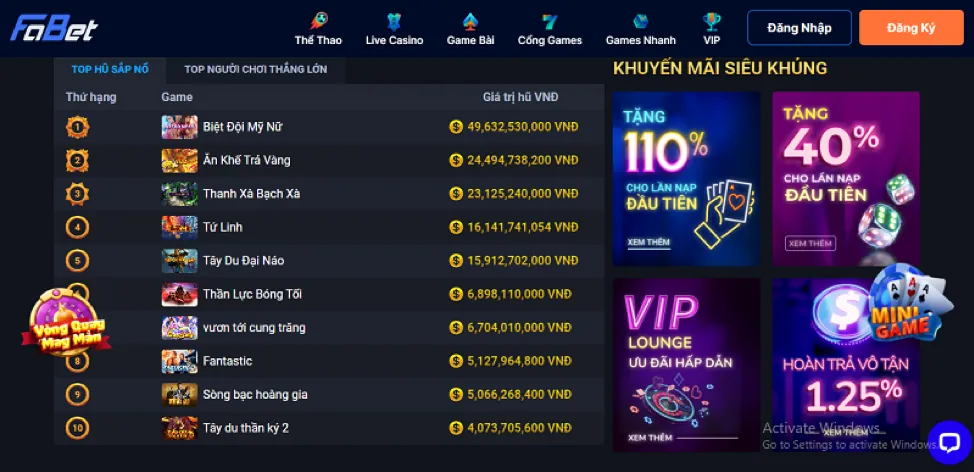 Các chương trình khuyến mãi thể thao độc quyền tại goplay07